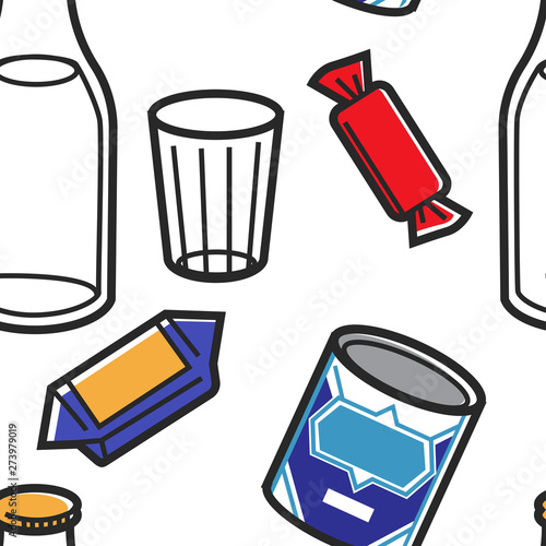 Soviet Union food seamless pattern dairy products and sweets