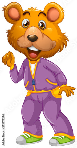 Bear character on white background