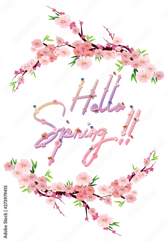 Hello spring text letter
