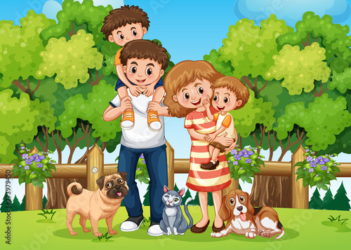 A family at the park