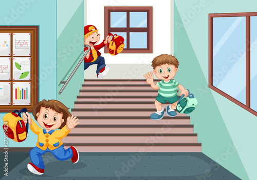 Student goinf home after school