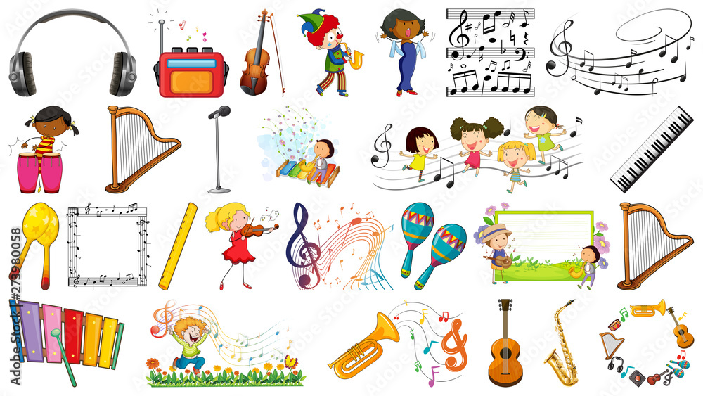 Set of music instrument Set of music instrument