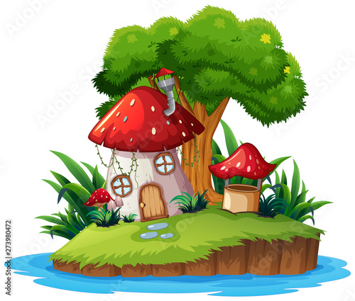 A fantasy land on white background