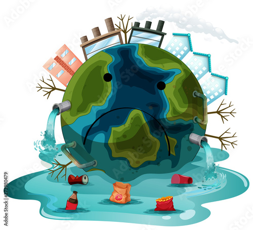 A polluted earth icon