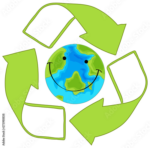 Recycle green earth icon