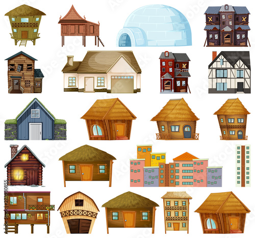 Set of different house