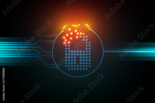 vulnerability cyber security system illustration lock symbol circuit broken