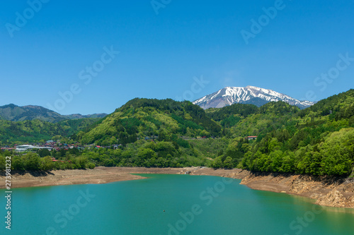 御岳湖と御嶽山