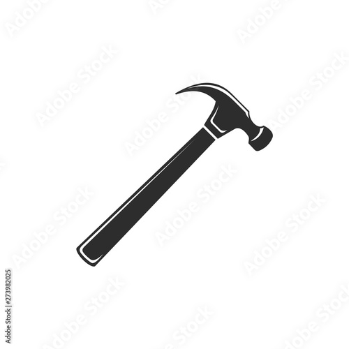 Hammer icon template black color editable. Hammer symbol Flat vector sign isolated on white background. Simple vector illustration for graphic and web design.