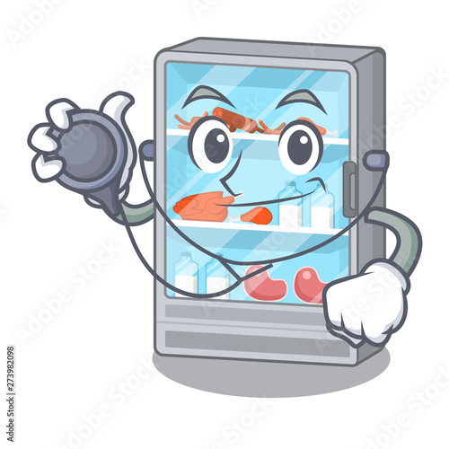 Doctor refrigerator isolated with in the character