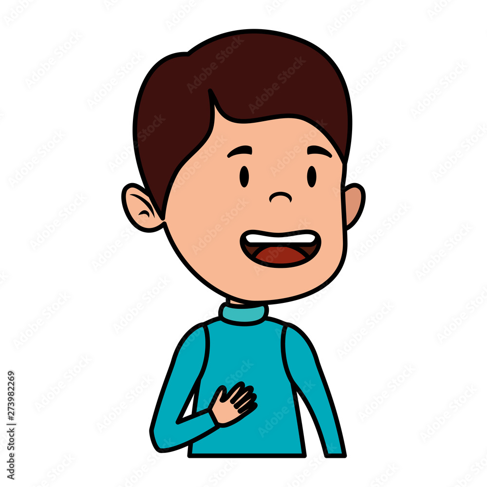 Obraz premium happy student boy comic character