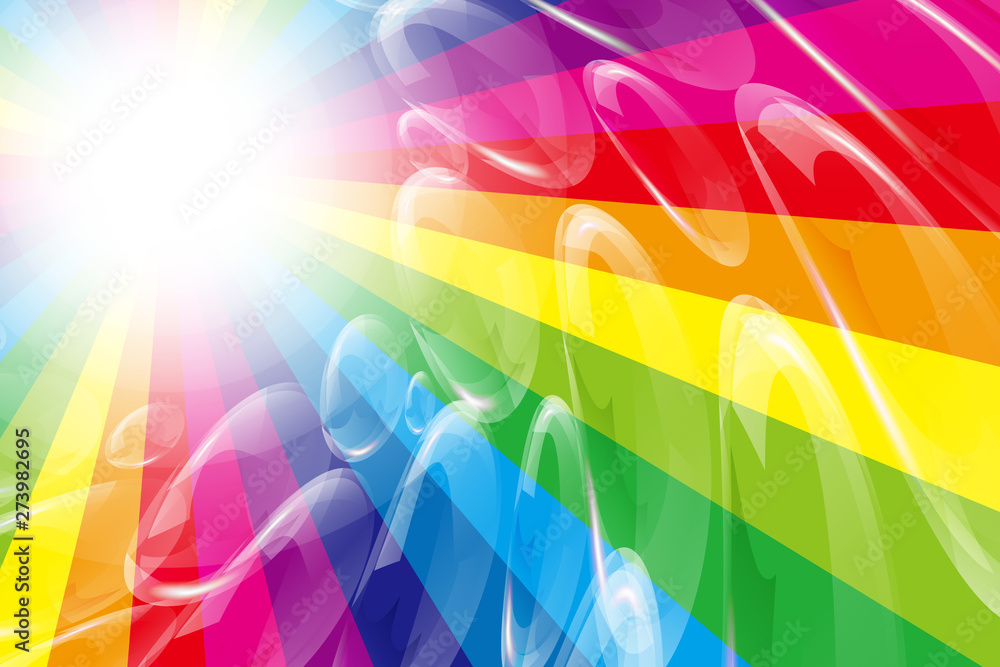 Background Wallpaper Vector Illustration Design Free Free Size Charge Free Colorful Color Rainbow Show Business Entertainment Party Image 背景素材壁紙 イラスト 楽しいパーティー レインボー シャボン玉 放射光 輝き 無料 フリーサイズ Stock Vector