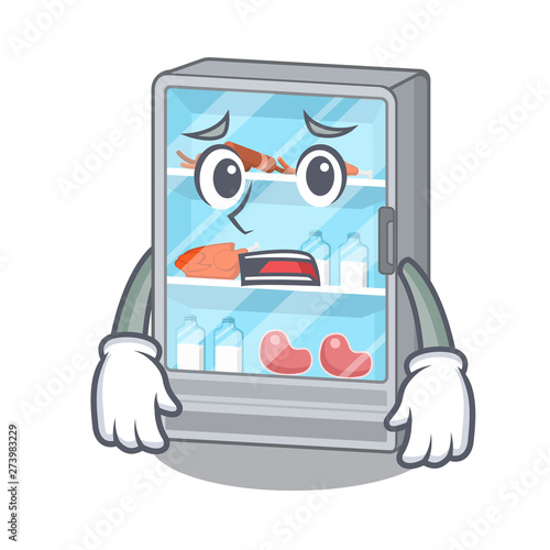 Afraid refrigerator in the a cartoon shape