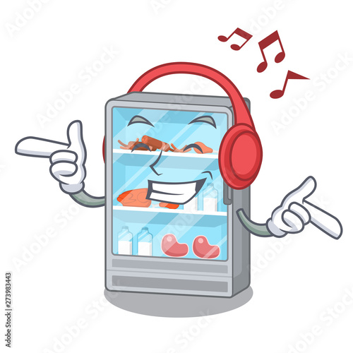 Listening music refrigerator in the a cartoon shape