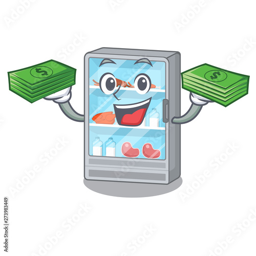 With money bag refrigerator in the a cartoon shape