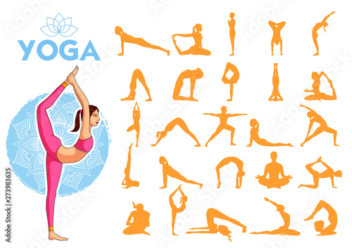 illustration of woman doing asana for International Yoga Day on 21st June