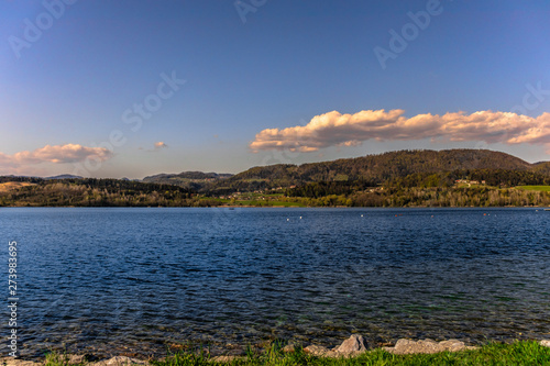 landscape with lake and mountains