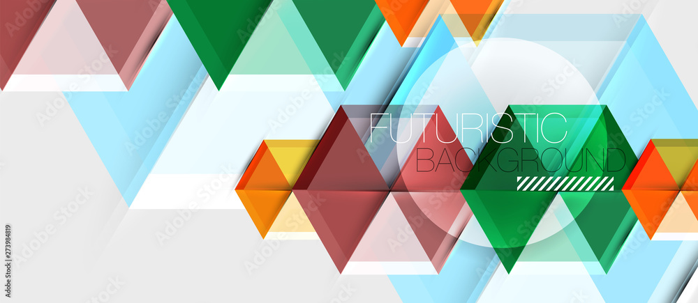 Bright color hexagon geometrical composition background, business presentation template