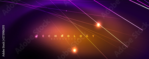 Color light with lines, outer space background, bright rays