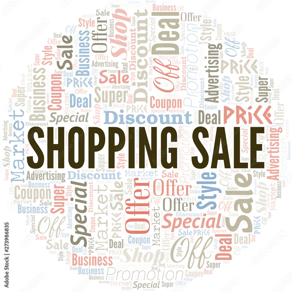 Shopping Sale Word Cloud. Wordcloud Made With Text.