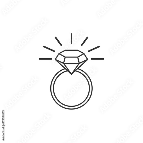 Ring Diamond icon template black color editable. Ring Diamond symbol Flat vector sign isolated on white background. Simple vector illustration for graphic and web design.