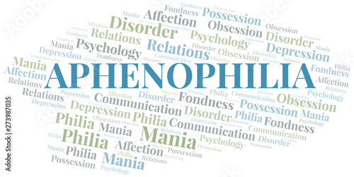 Aphenophilia word cloud. Type of Philia.