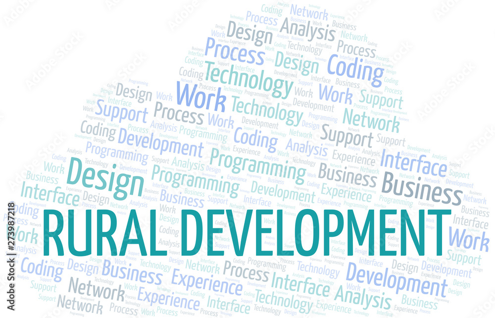 Obraz premium Rural Development word cloud. Wordcloud made with text only.