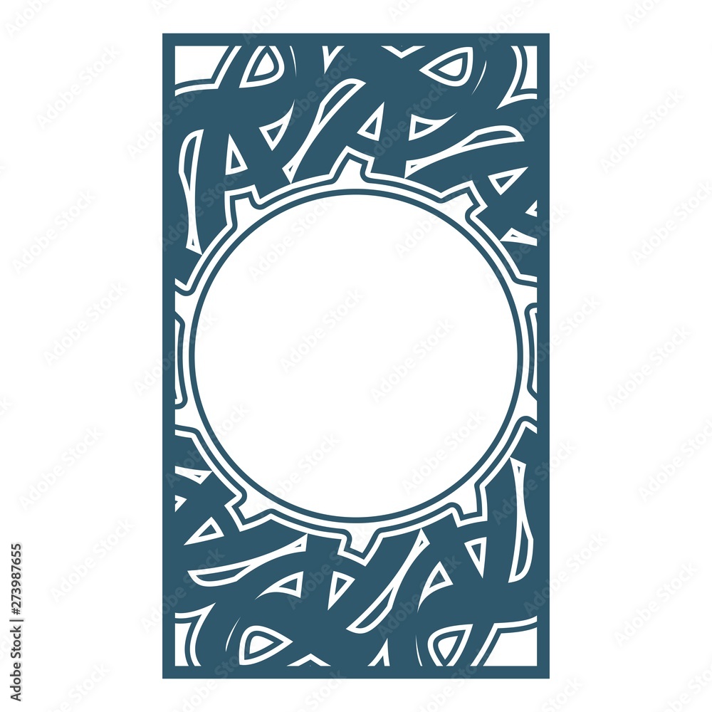 Vintage frame with ornament of lines and curls. Abstract vector template.