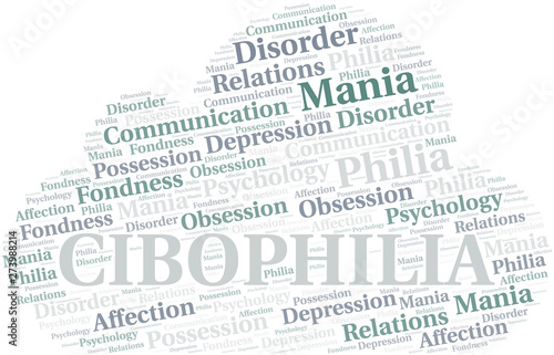 Cibophilia word cloud. Type of Philia.