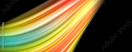 Abstract wave lines fluid rainbow style color stripes on black background. Artistic illustration for presentation  app wallpaper  banner or poster