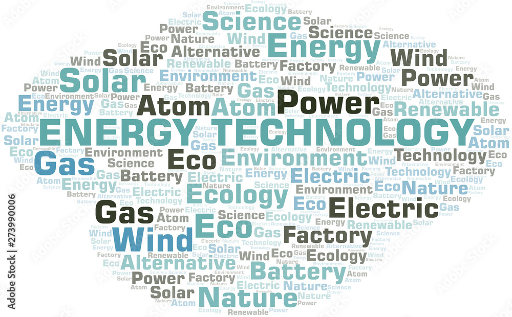 Energy Technology word cloud. Wordcloud made with text only.