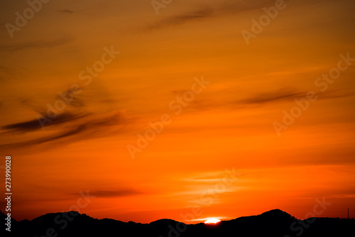 The sun drop behind the mountain nearly © axz65