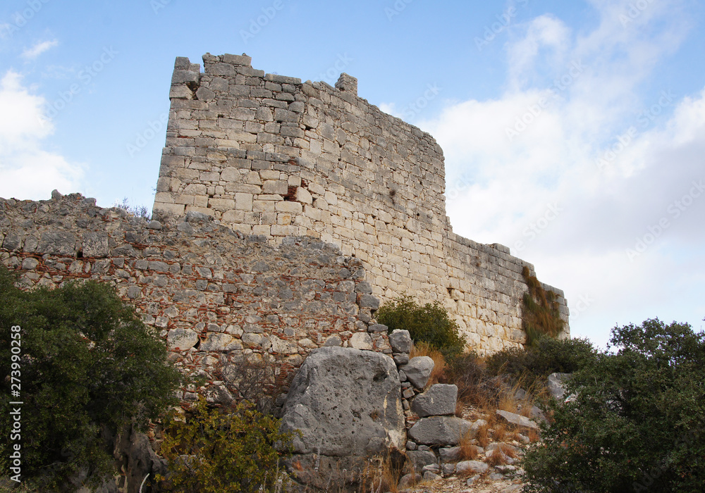 View of the old medieval architectural ruins in Turkey.