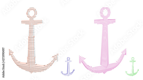Nautical anchor carcass. Ve...