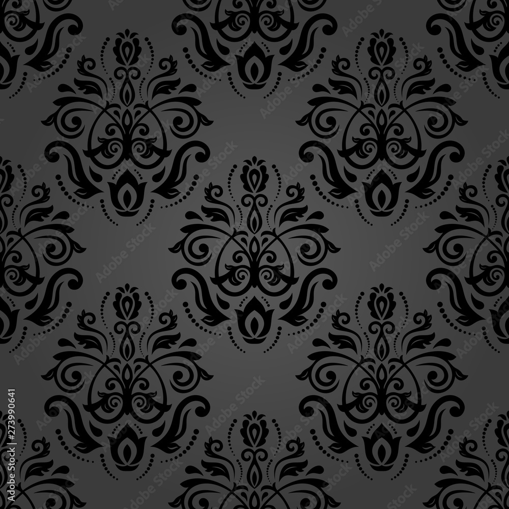 Classic seamless vector pattern. Damask orient dark ornament. Classic vintage background. Orient ornament for fabric, wallpaper and packaging