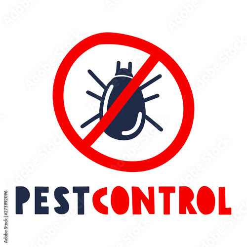 Pest control. Vector hand drawn illustration on white background.