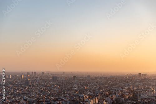 Views of the city of Barcelona during sunset © Gabriel