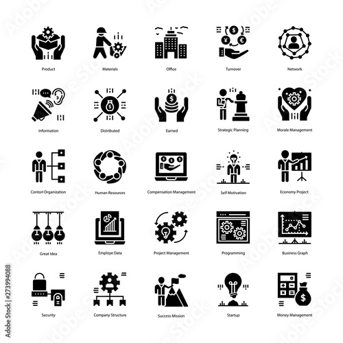 Strategy And Management Icons Set