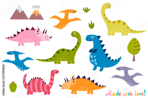 Cute dinosaurs collection. Isolated elements set for your design © juliyas