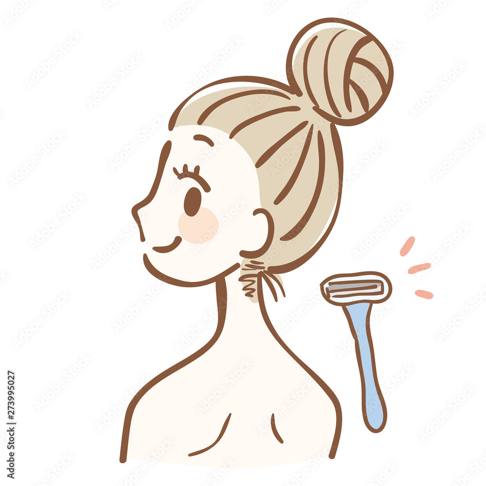 うなじの毛を剃る女性のイラスト Stock Vector Adobe Stock うなじの毛を剃る女性のイラスト Stock Vector Adobe Stock