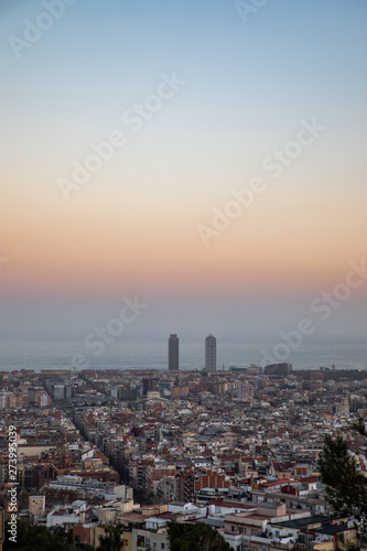 Views of the city of Barcelona and the Mediterranean sea © Gabriel