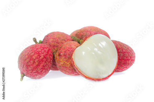 lychees isolated on white background photo