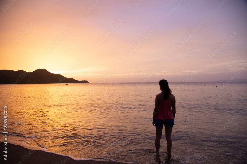 sunset at guanacaste beach in costa rica