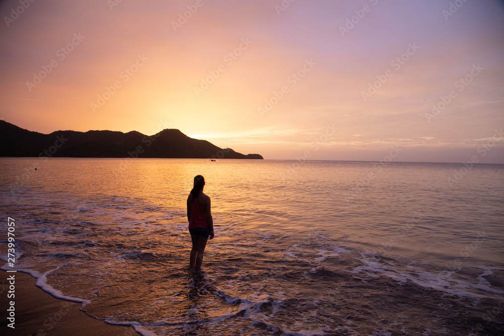 sunset at guanacaste beach in costa rica
