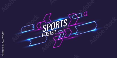 Abstract geometric background. Sports poster with the geometric figures.
