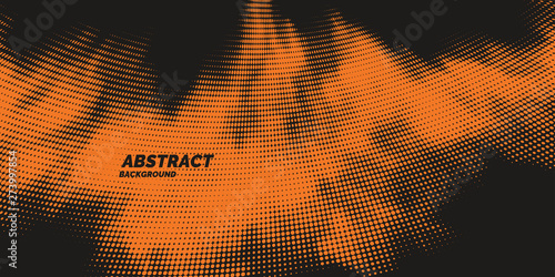 Monochrome printing raster, abstract vector halftone background.