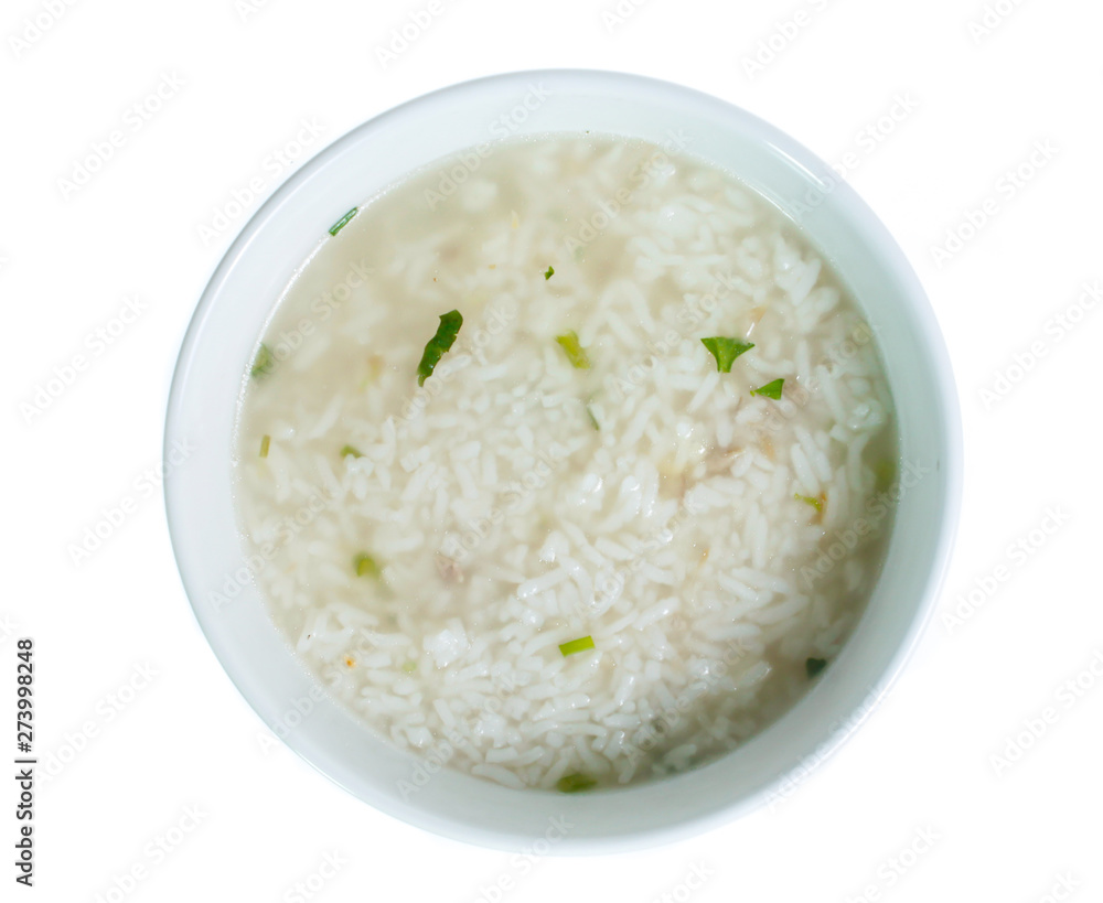 Boiled rice pork isolated on white Boiled rice pork isolated on white