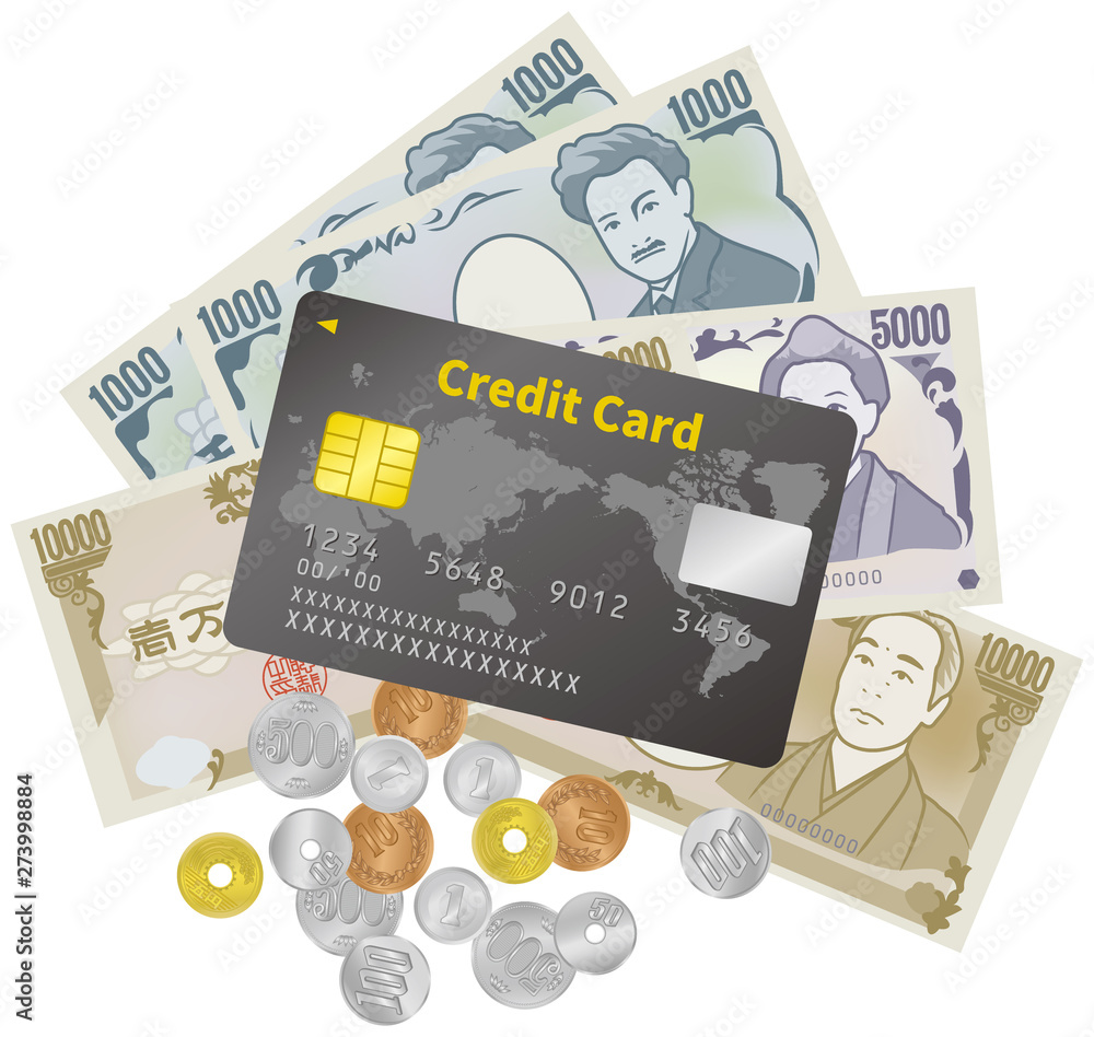 紙幣と硬貨とクレジットカードのイメージイラスト Stock Vector Adobe Stock 紙幣と硬貨とクレジットカードのイメージイラスト Stock Vector Adobe Stock