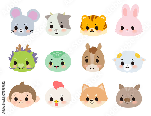 12 animals zodiac_Face