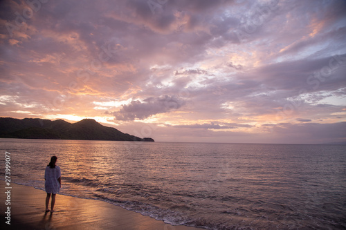 sunset at guanacaste beach in costa rica © robcartorres